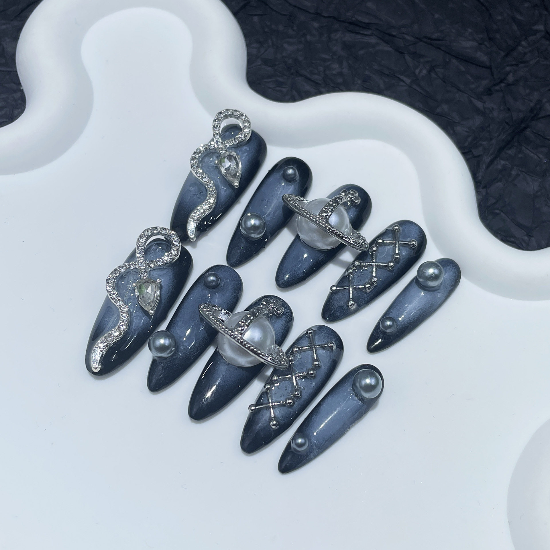 3D Printing Nails - Mysterious Cosmic Press On Nails Dark