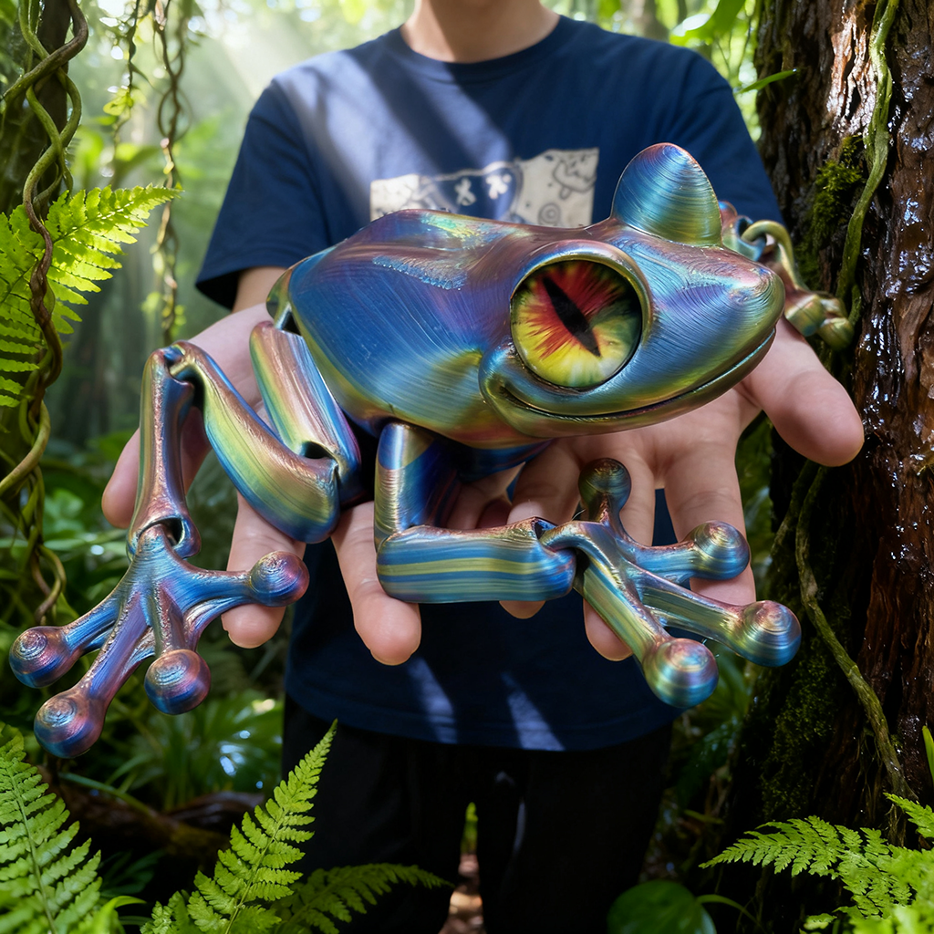 3D Printing Action Figure - 3D Printed Frog Statue, Flexible 3D