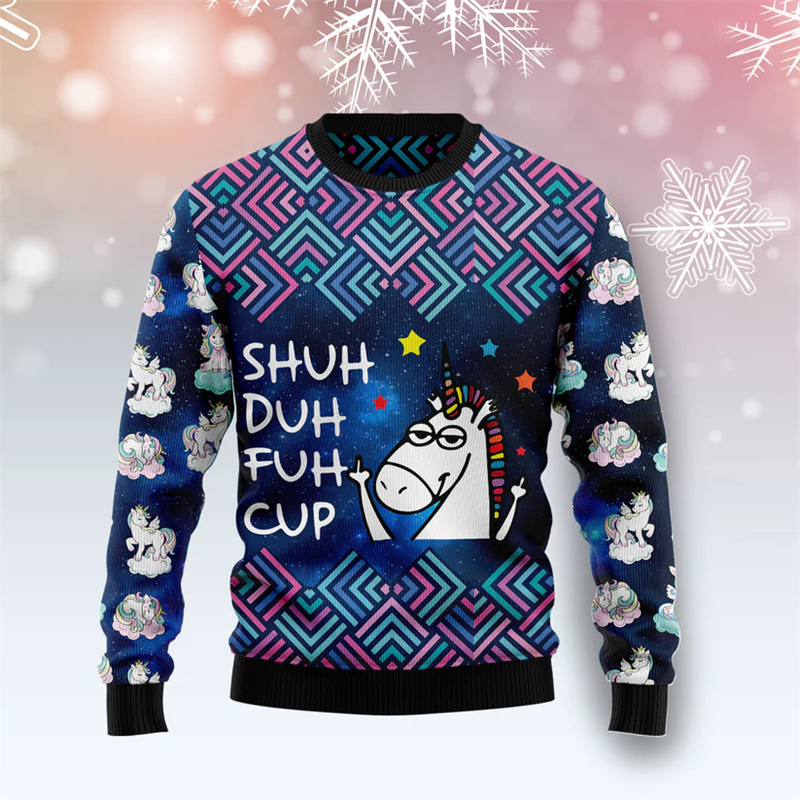 3D Printing Xmas - 2026 New Unicorn Graphic Unisex Ugly
