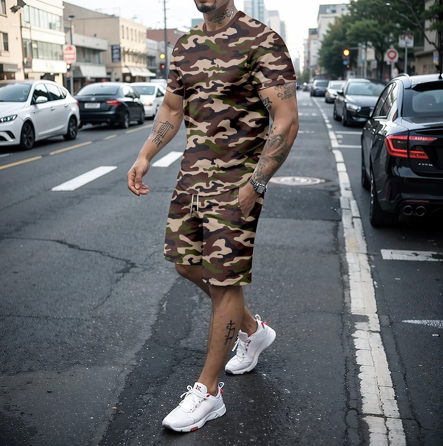 3D Printing Custom - Camouflage Outdoor Tracksuits 3D Print Men's