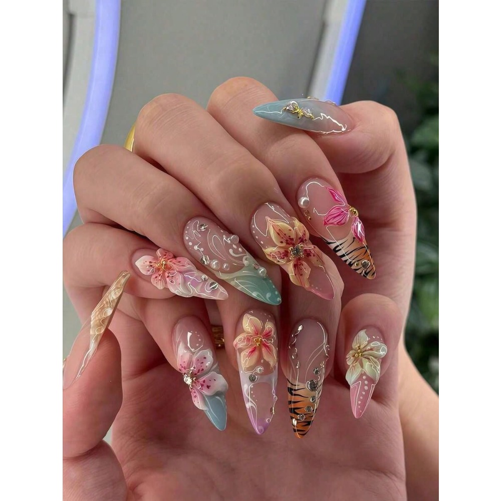 24pcs Western Style Almond Sha - огляд і ціна 3D Printing Nails