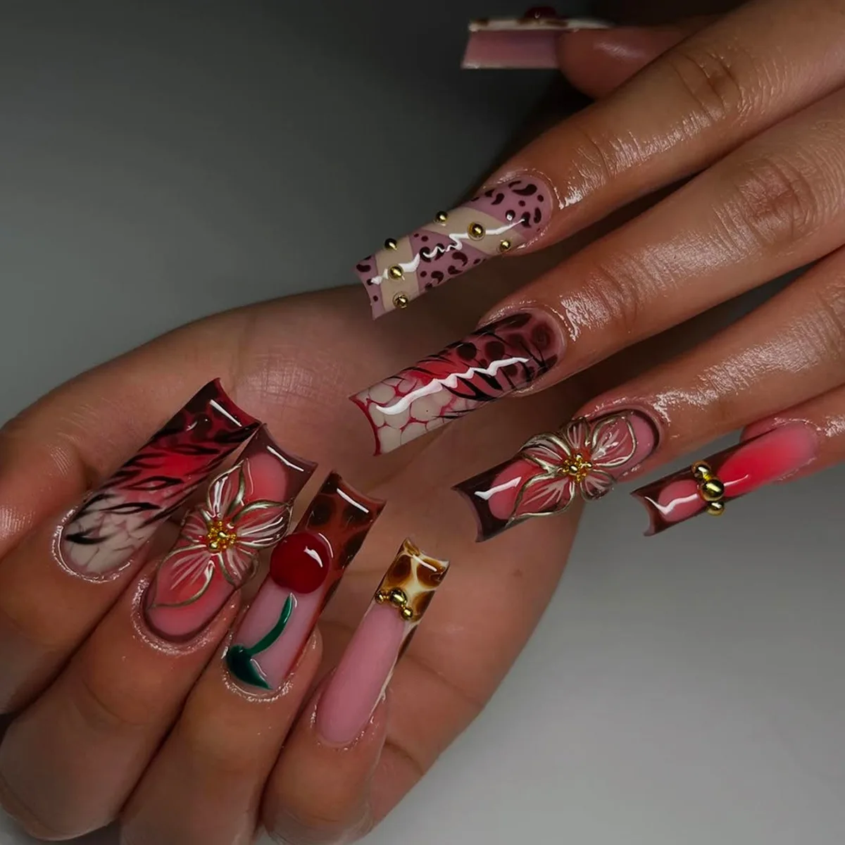 24pcs Pink Leopard Print Press - огляд і ціна 3D Printing Nails