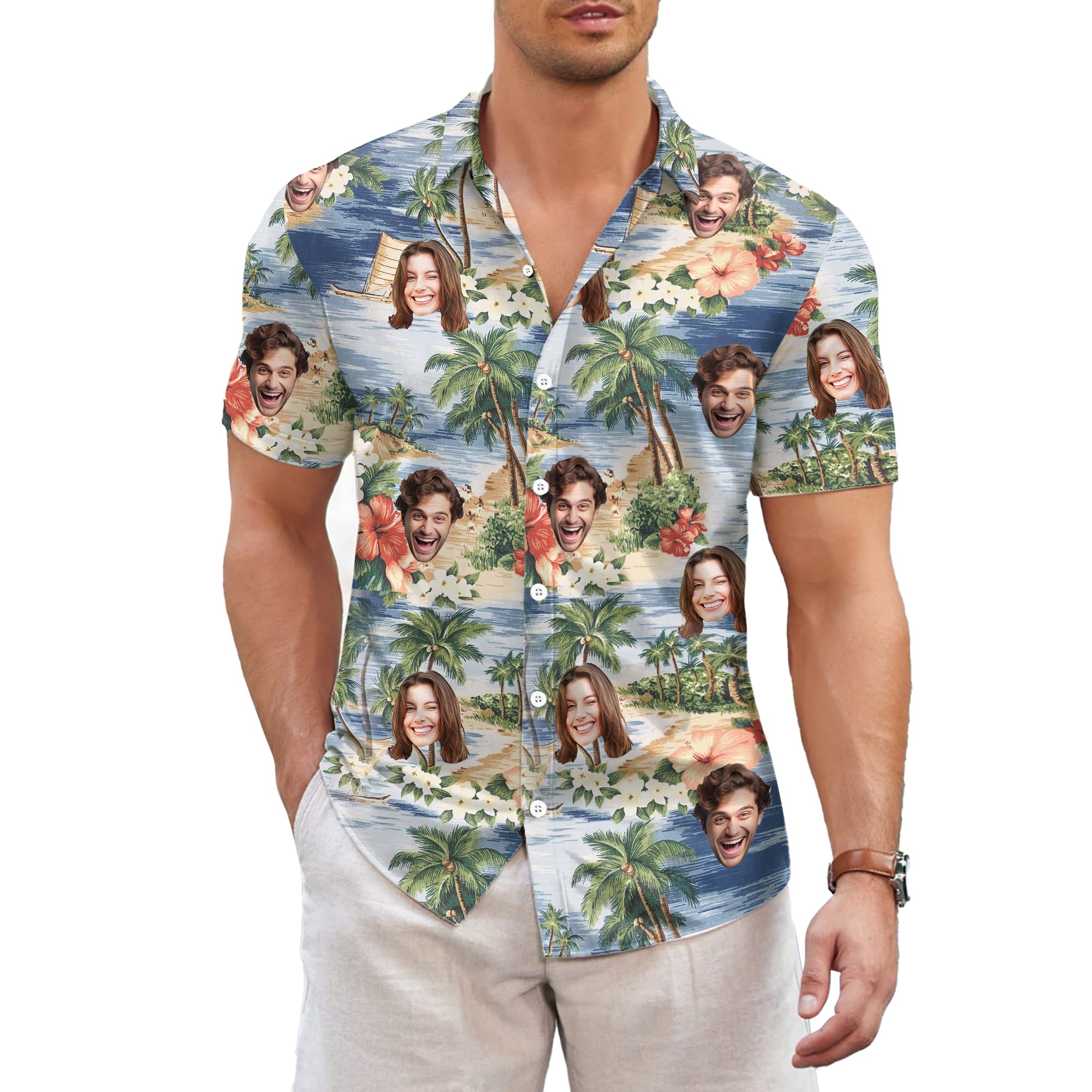 New Custom Face Hawaiian Shirt - огляд і ціна 3D Printing Foto
