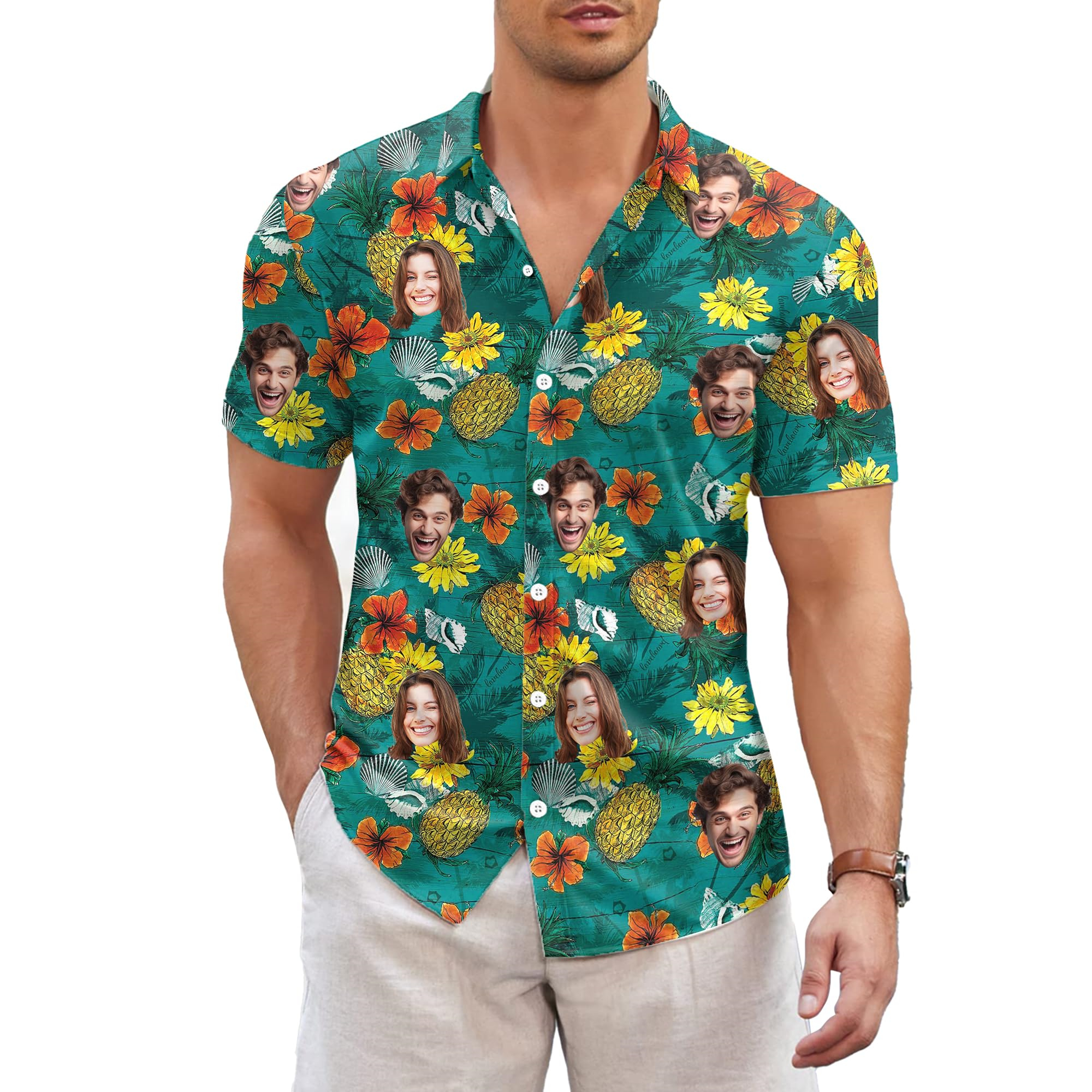 New Custom Face Hawaiian Shirt - огляд і ціна 3D Printing Foto