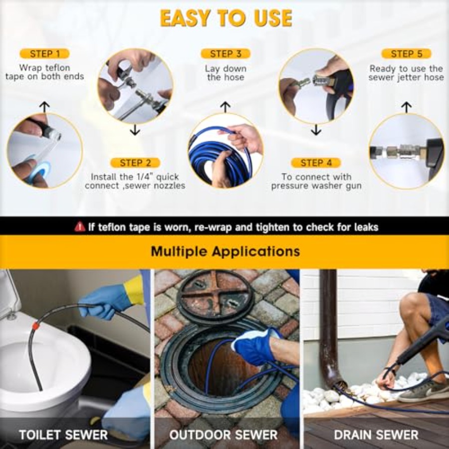 Sewer Jetter Kit for Pressure  - огляд і ціна Nozzle Cleaning Kit