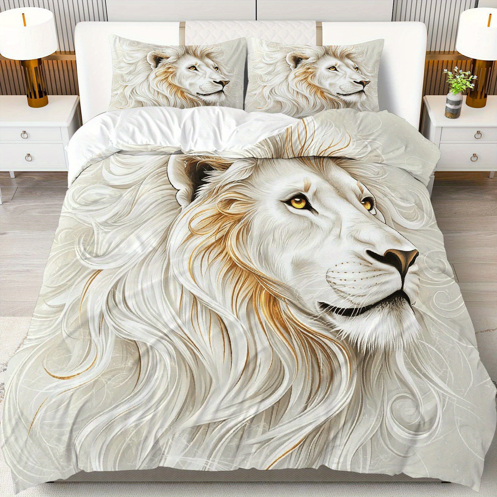 3pcs White Lion Bedding Set 3D - огляд і ціна 3D Printing Nerd