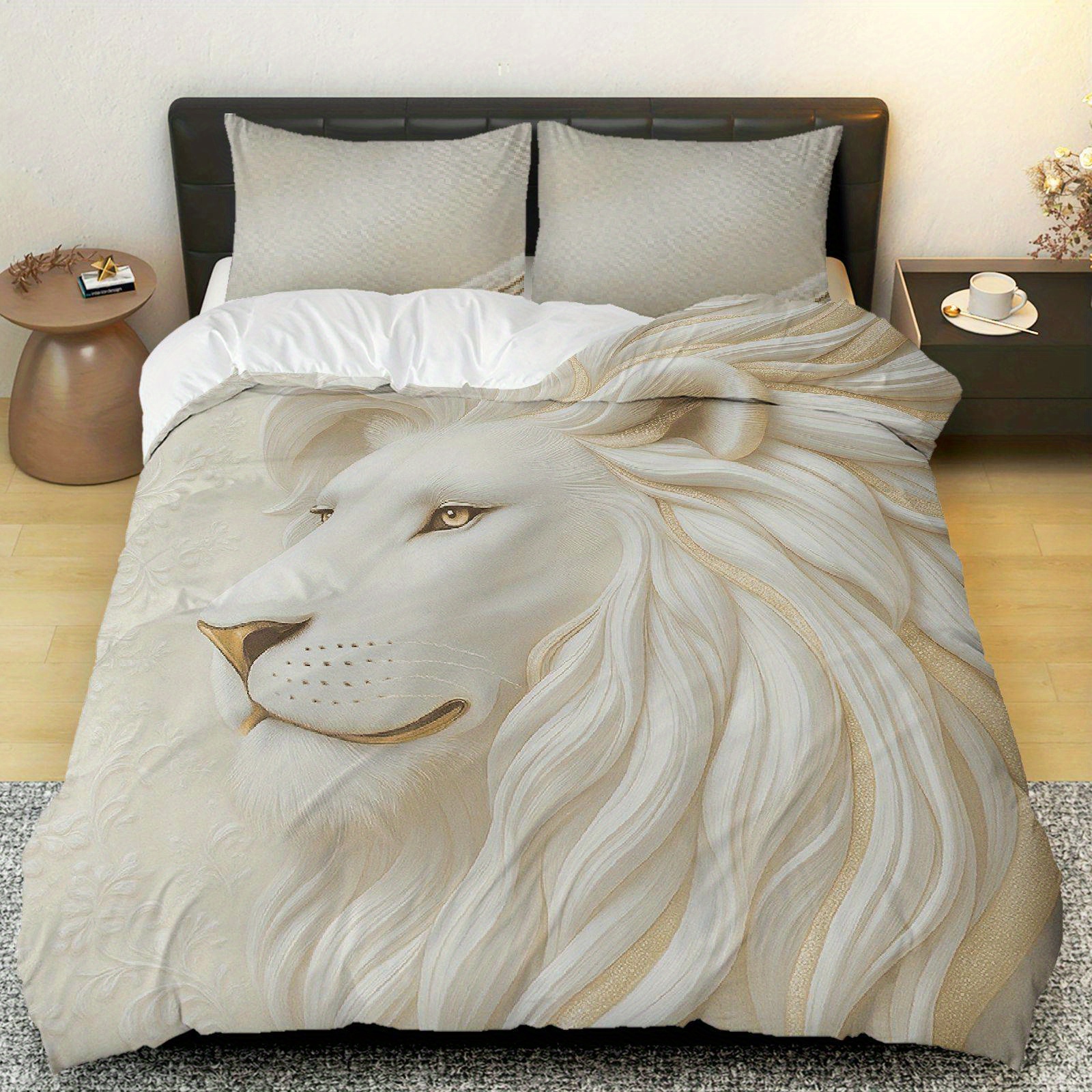 3pcs White Lion Bedding Set 3D - огляд і ціна 3D Printing Nerd