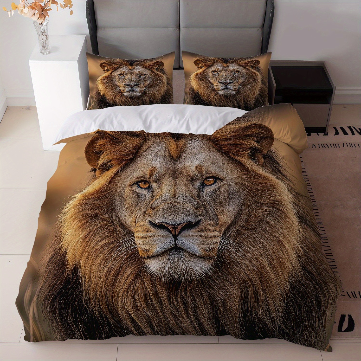3pcs White Lion Bedding Set 3D - огляд і ціна 3D Printing Nerd