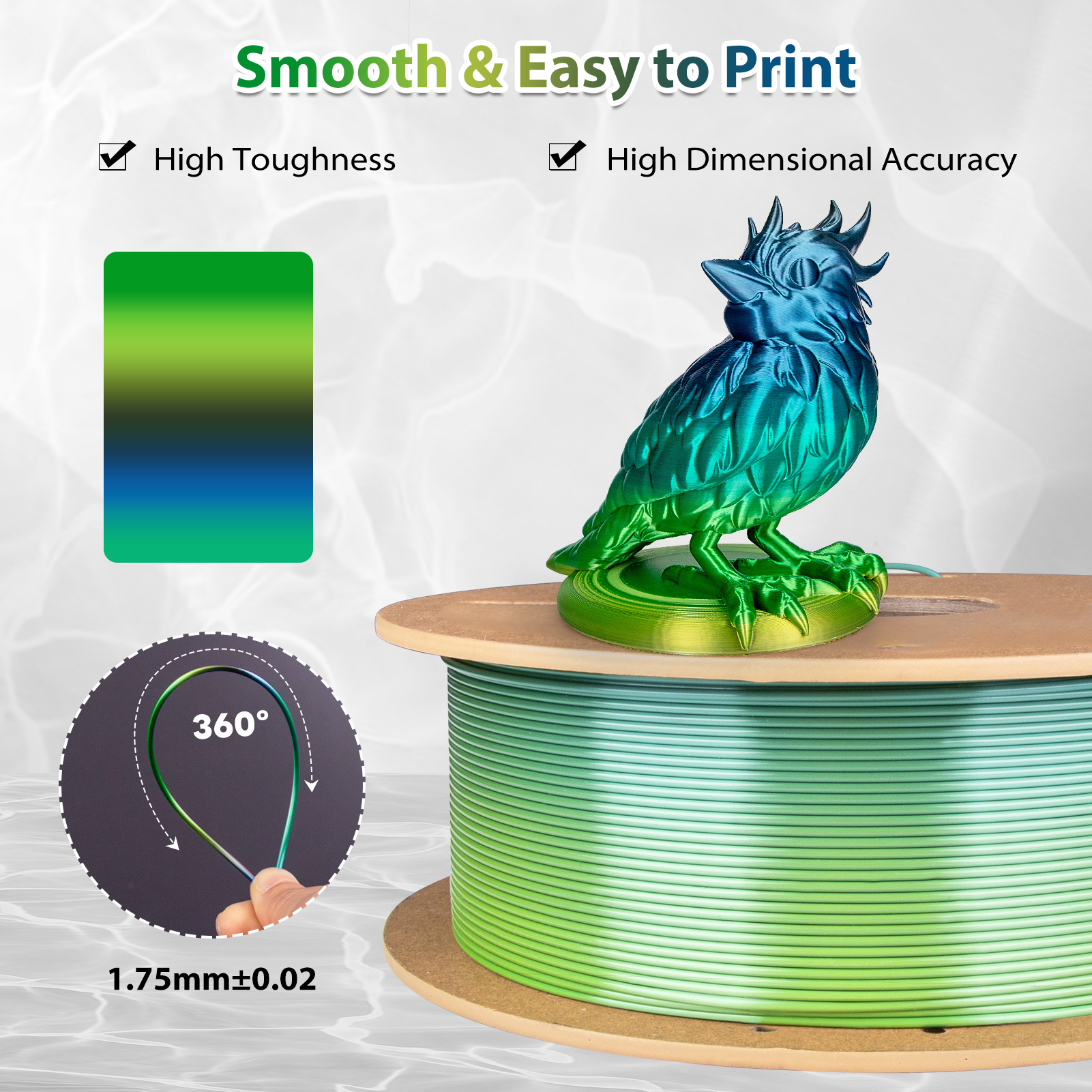 Silk Rainbow PLA Filament 1.75 - огляд і ціна 3D Printing Fdm