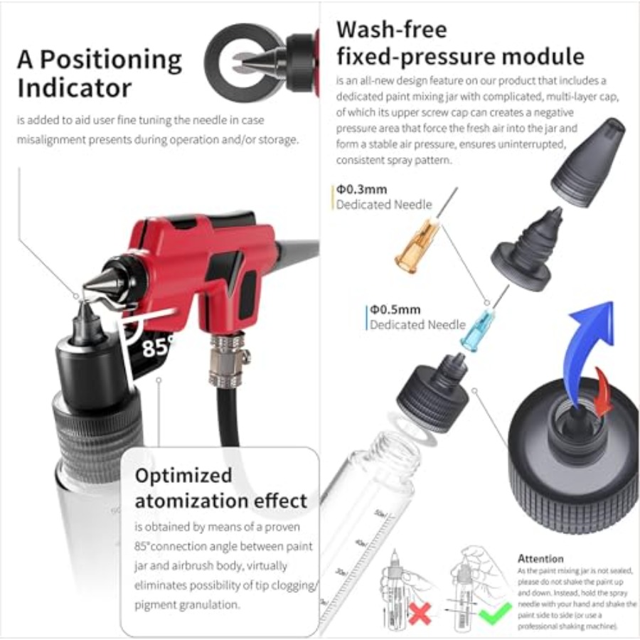 No-Clean Airbrush Kit with Dis - огляд і ціна Nozzle Cleaning Kit