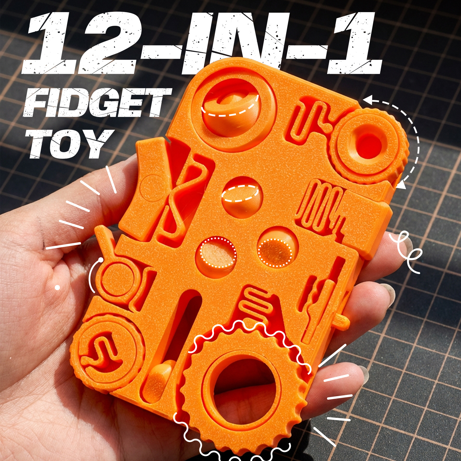 12-in-1 Stress Relief Toy 3D P - огляд і ціна 3D Printing Idea