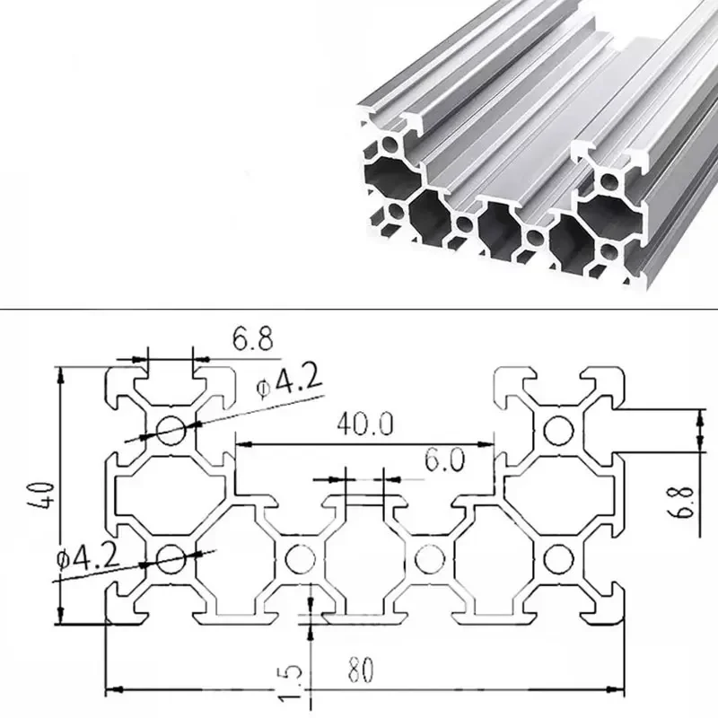 1PC Aluminum Profile 4080U V-S - огляд і ціна V Slot Aluminum Extrusion