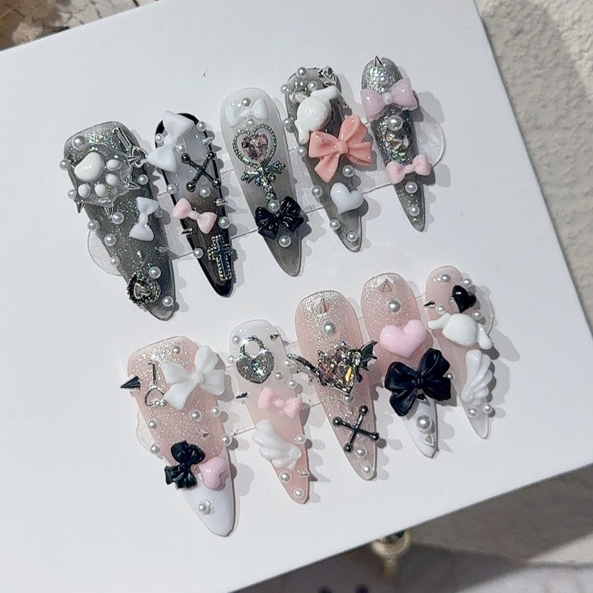 Jirai Y2K Spice Girl Black Pin - огляд і ціна 3D Printing Nails