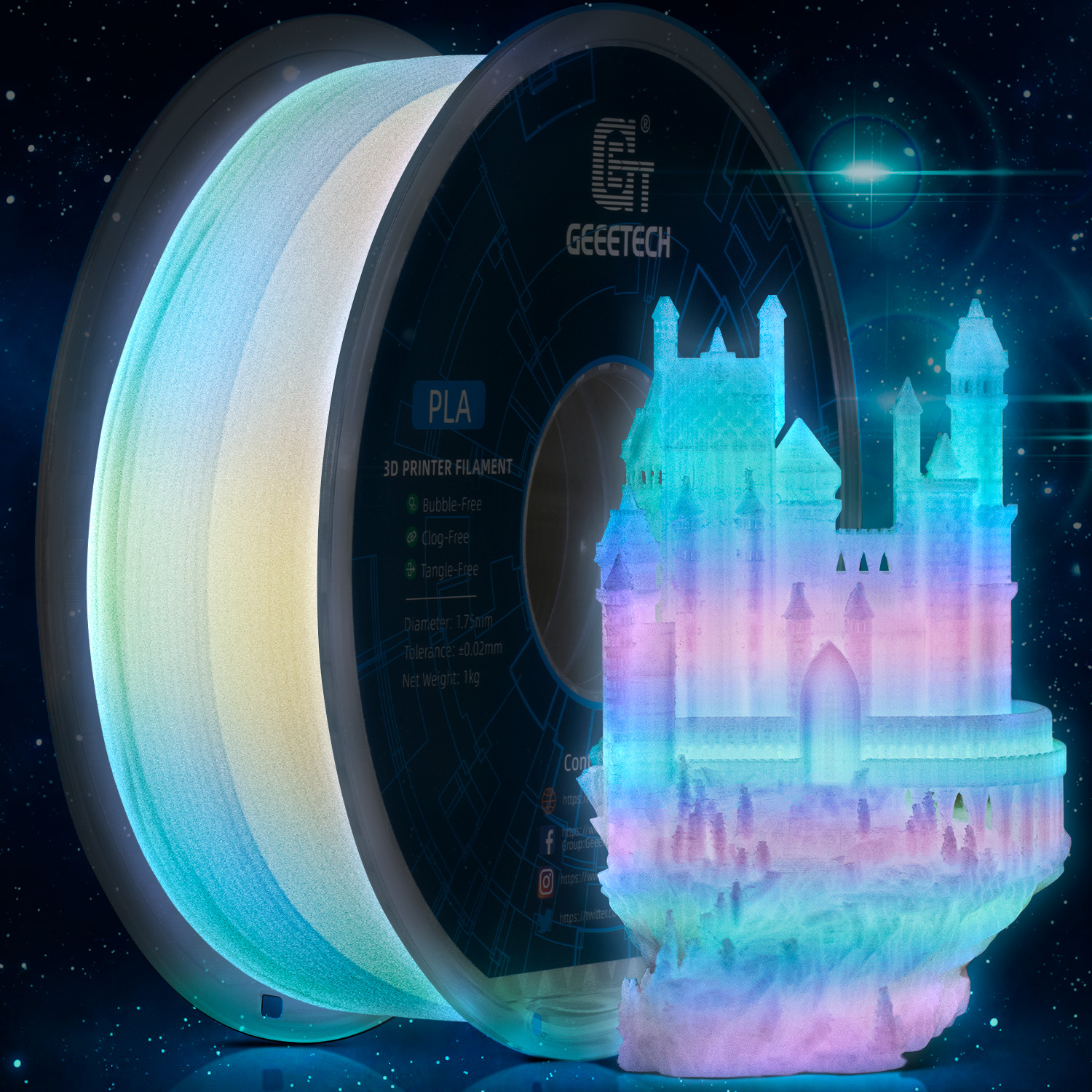 GEEETECH Luminous PLA Filament - огляд і ціна 3D Printing Fdm