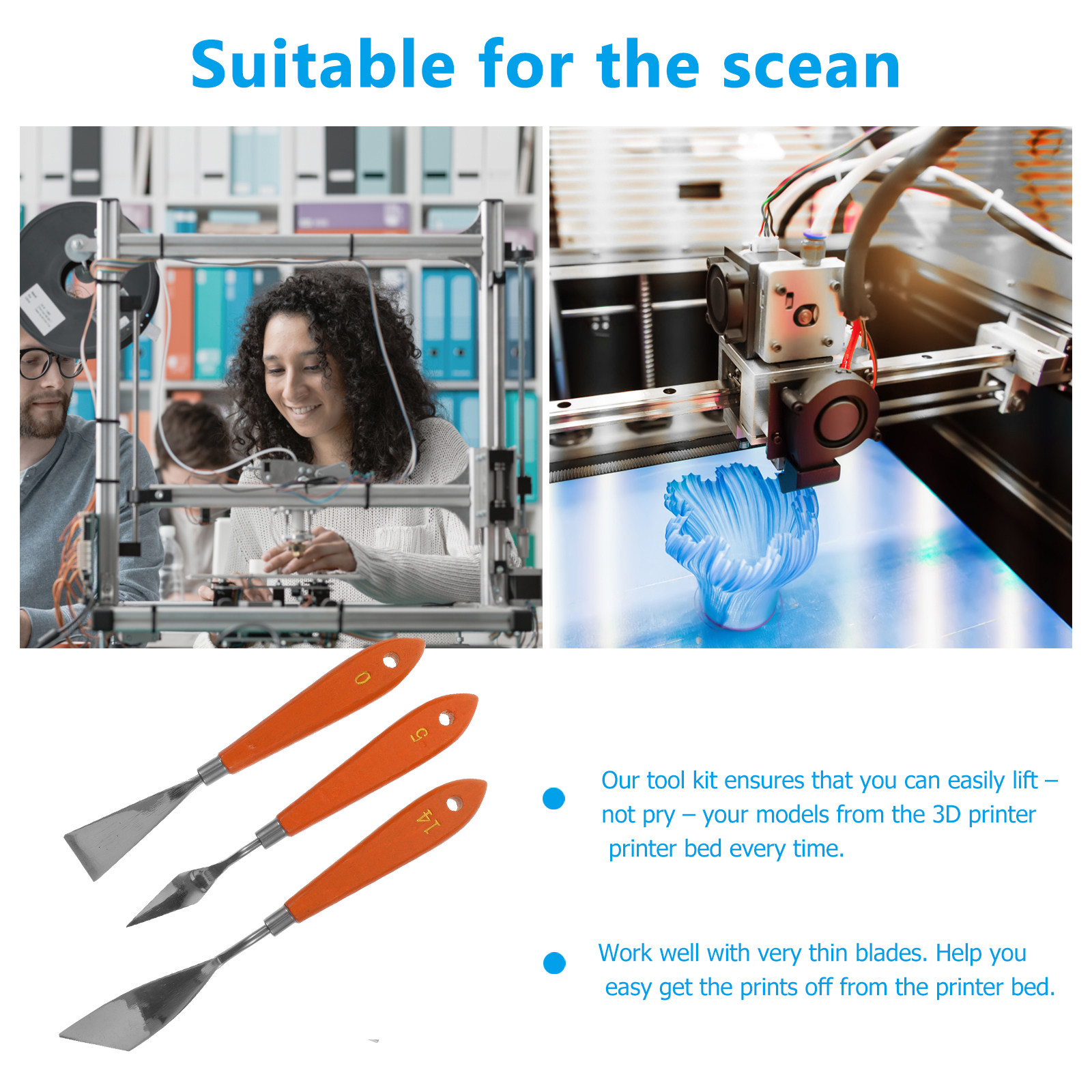 3Pcs 3D Printer Removal Tool S - огляд і ціна Print Removal Spatula