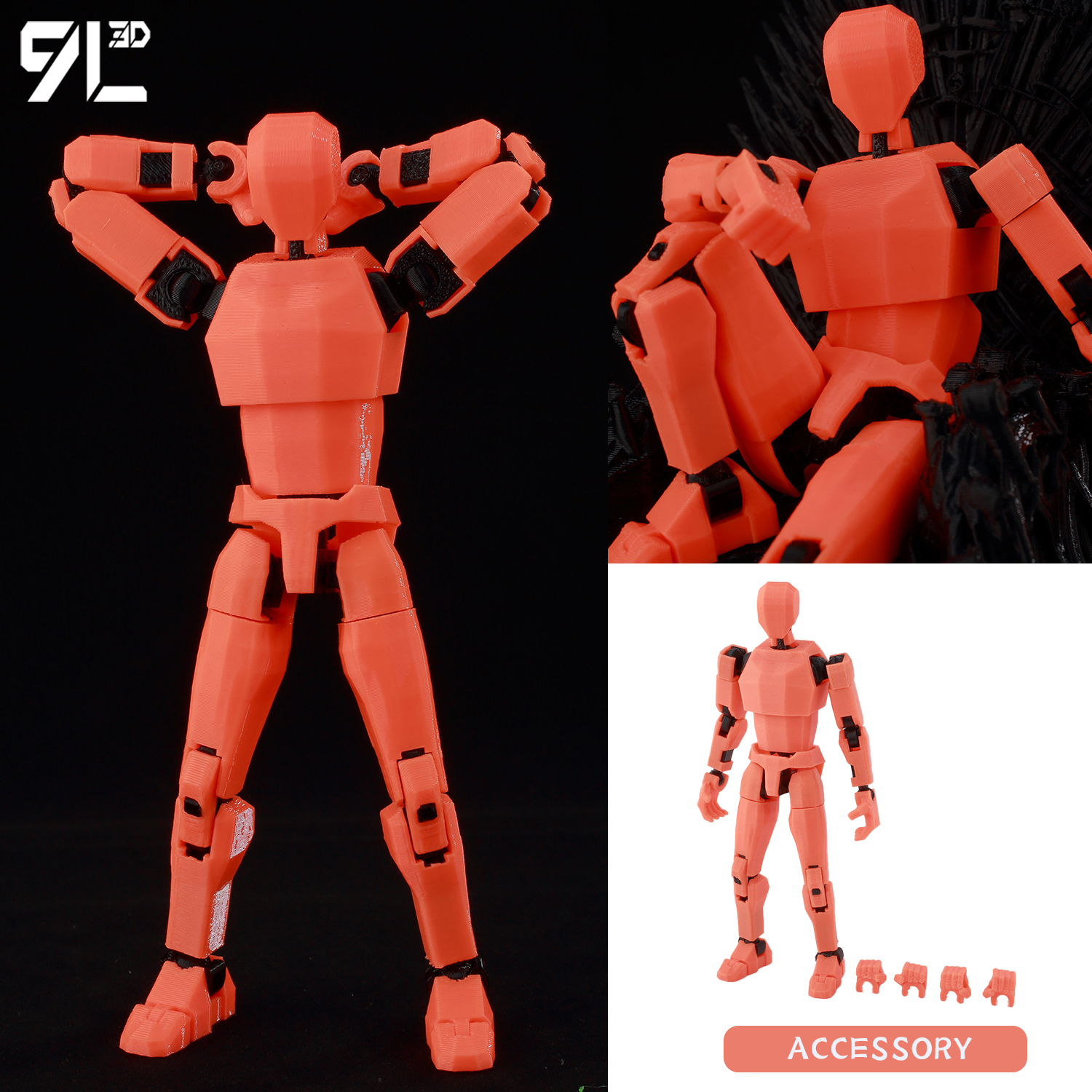 9L 3D Printed Articulated Dumm - огляд і ціна 3D Printing Action Figure
