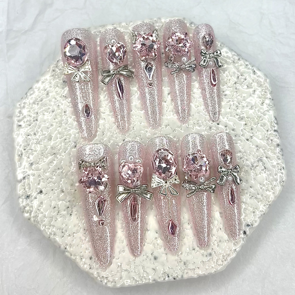 Luxury Pink Cat Eye Glitter St - огляд і ціна 3D Printing Nails