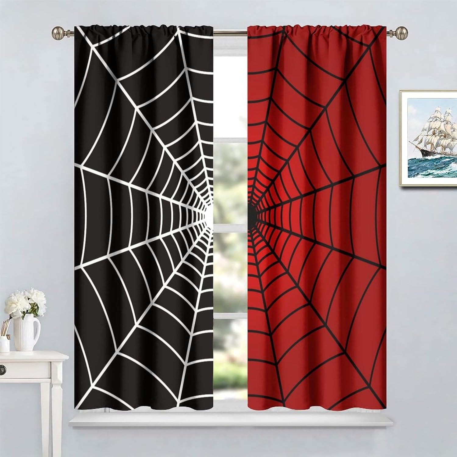 Spider Web Window Curtains, Bl - огляд і ціна 3D Printing Web