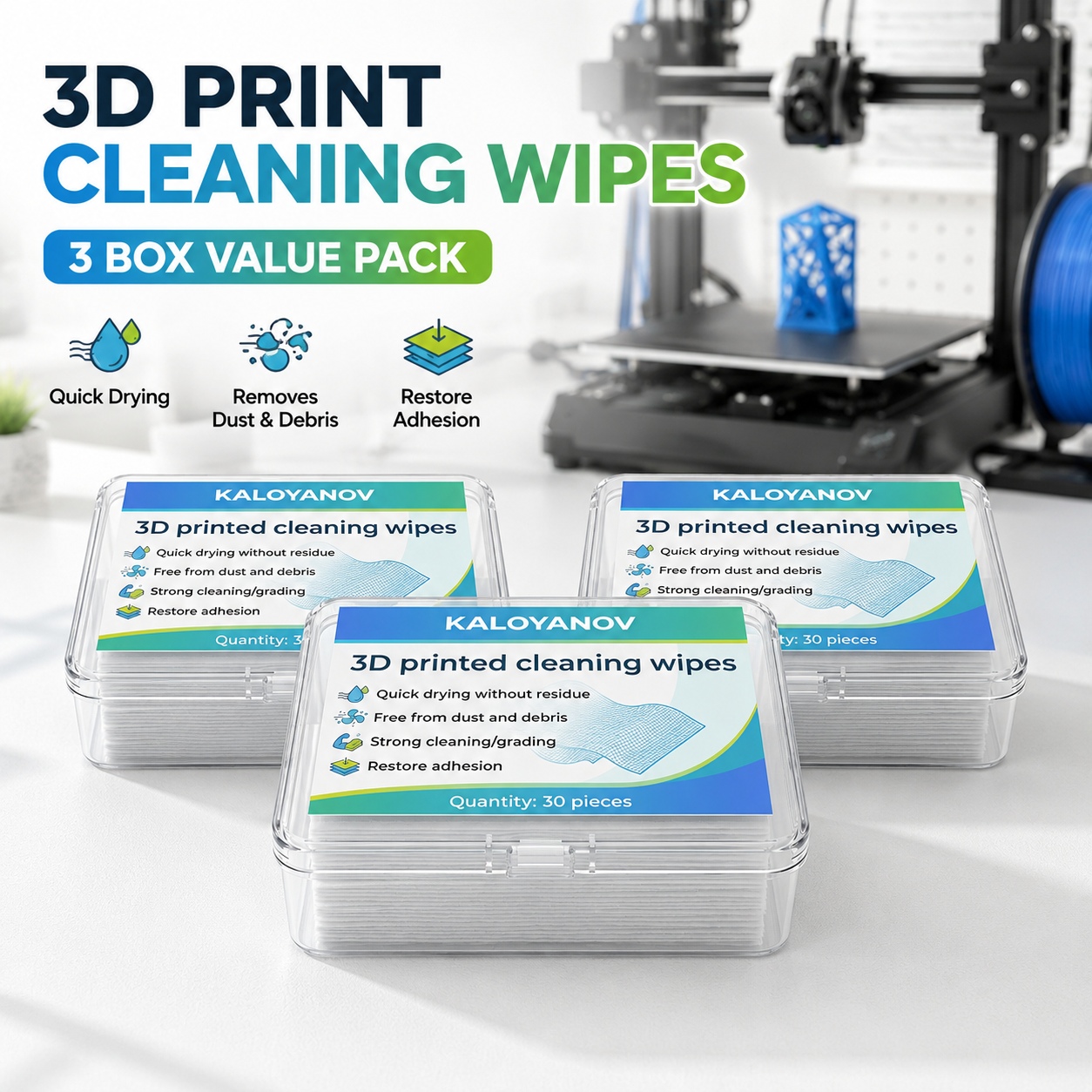 3D Printer Bed Cleaning Wipes  - огляд і ціна 3D Printing Fdm