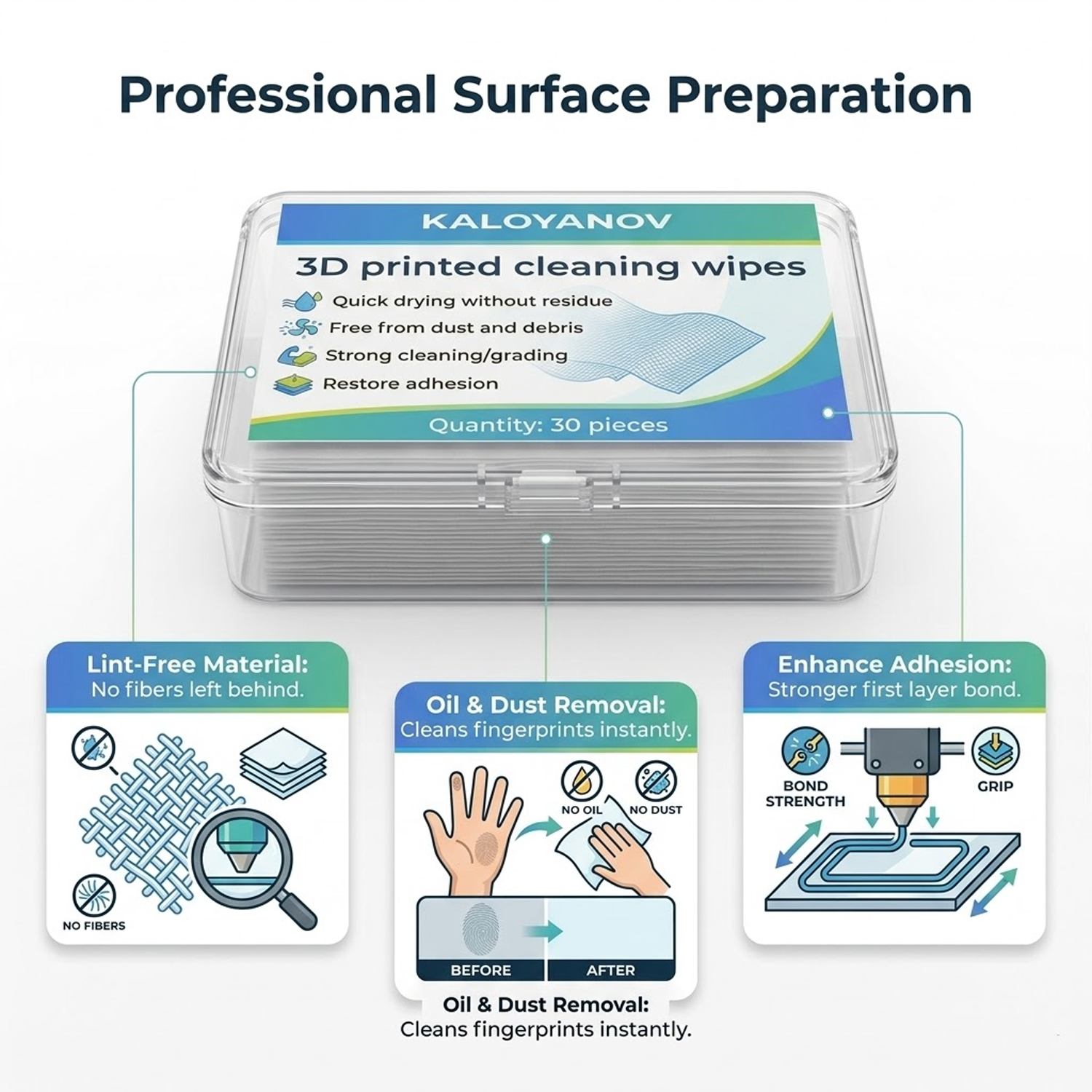3D Printer Bed Cleaning Wipes  - огляд і ціна 3D Printing Fdm