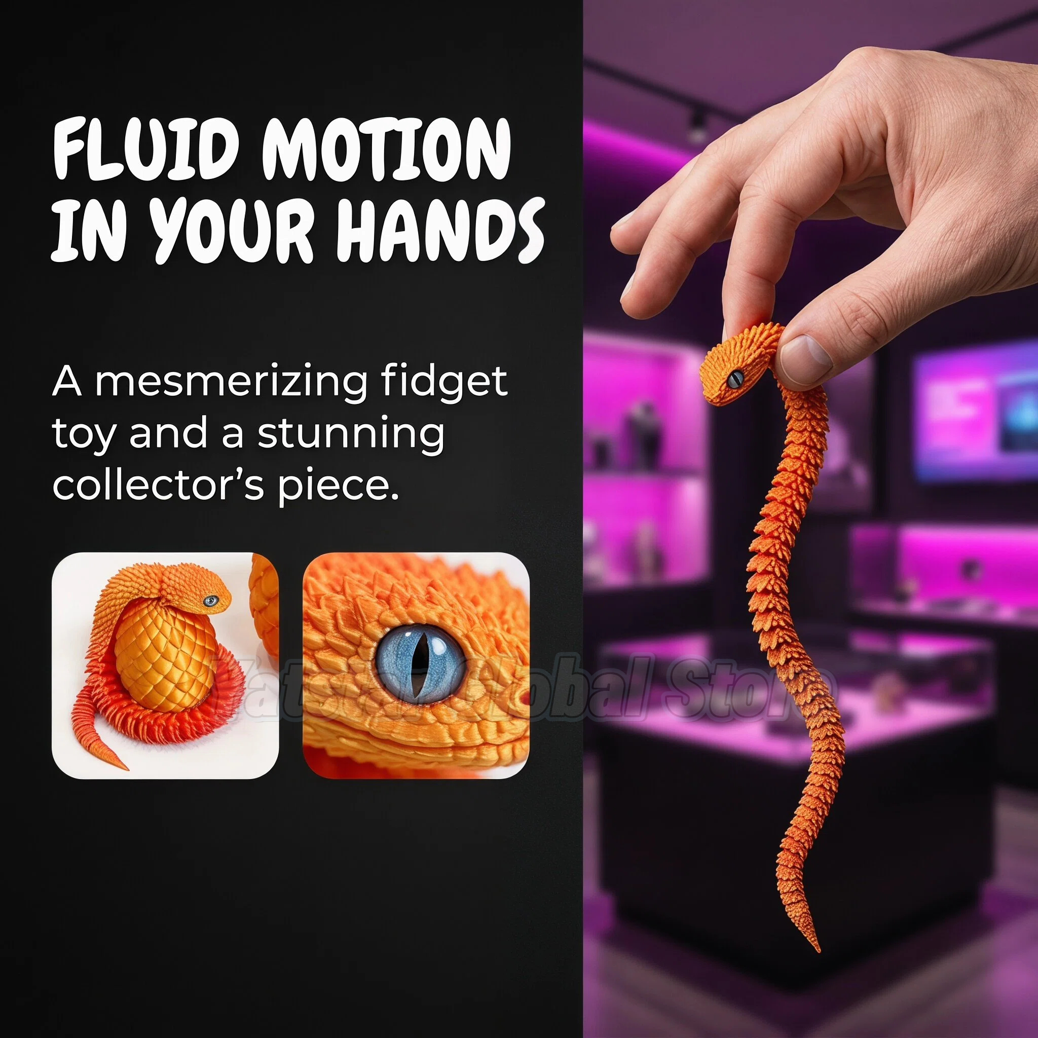 3D Printed Snake Egg Toy Creat - огляд і ціна 3D Printing Idea